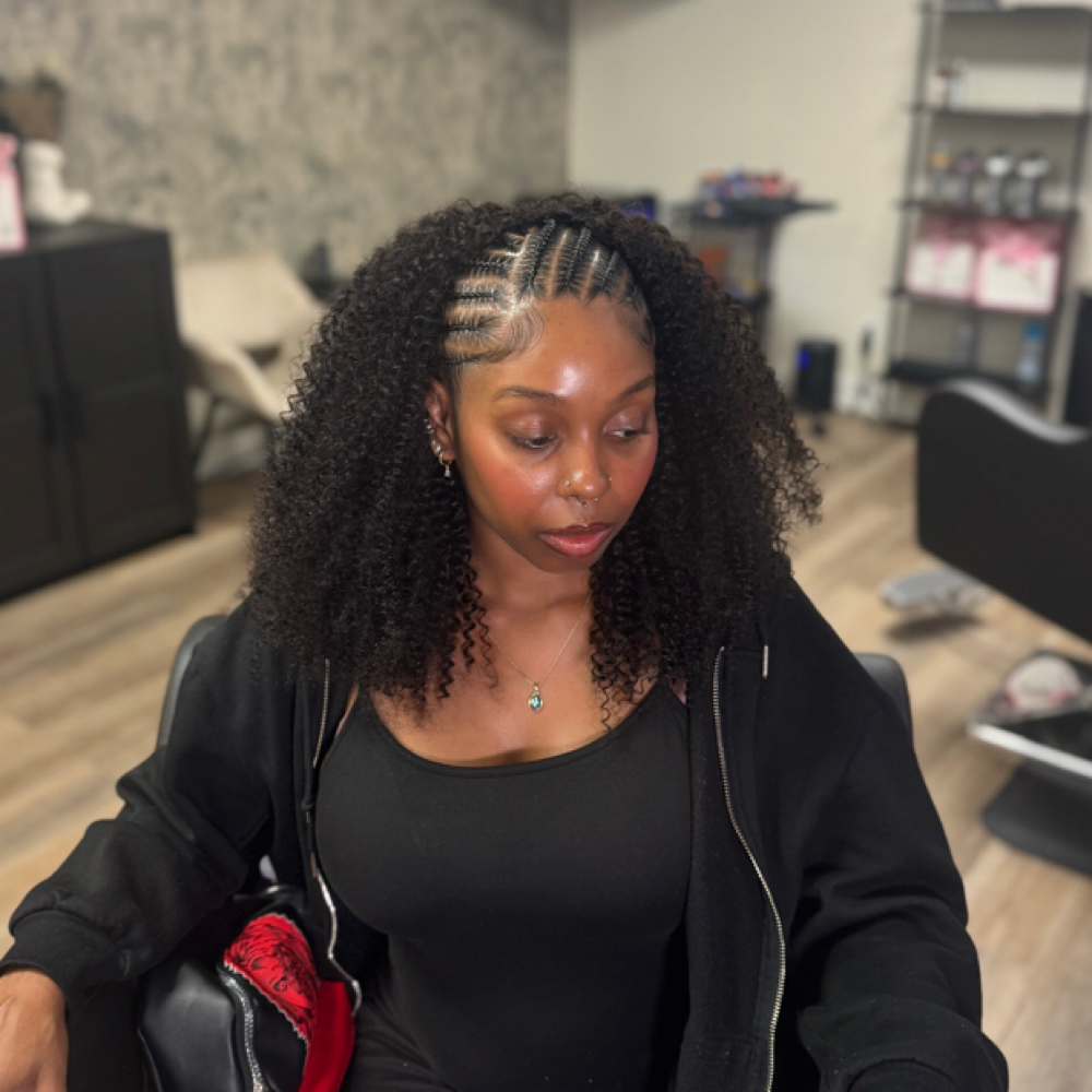 Half Cornrolls Half Sew In at New Era Studios in San Antonio, TX