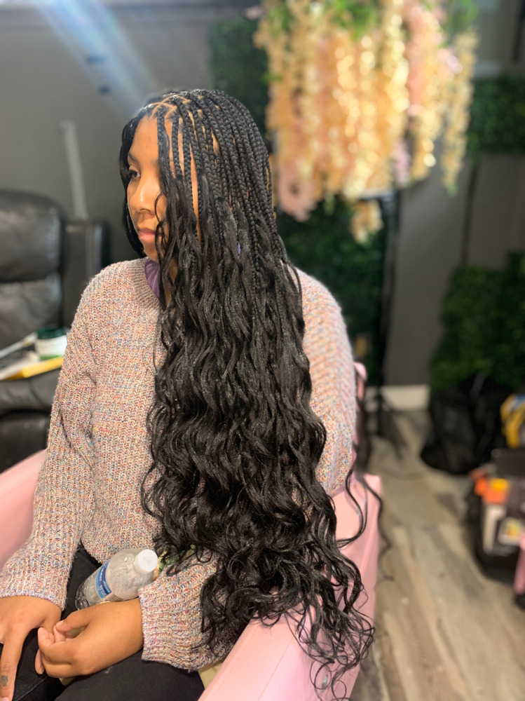 Small French Curl Braids at Myrathestylist in Philadelphia, PA