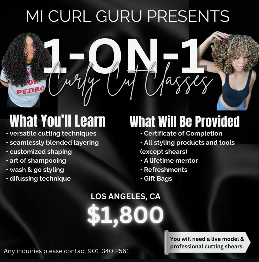 1 ON 1 CURLY CUT CLASS at Mi Curl Guru in Inglewood, CA