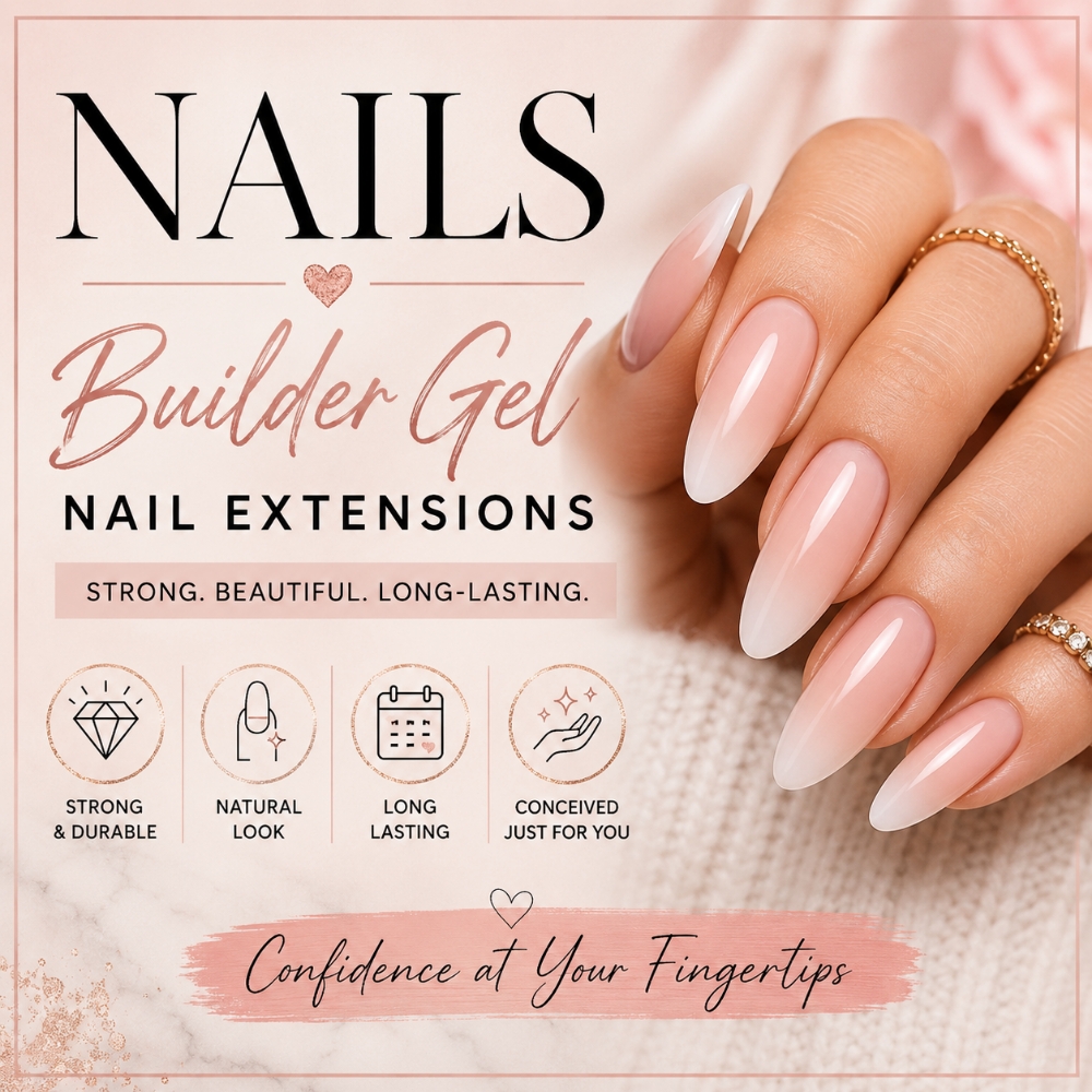 Builder Gel Nail extensions at Regina's Hair & Nail Studio in Corning, CA