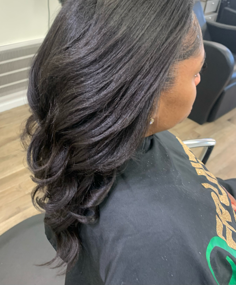 Silk Press W/ Hair Added