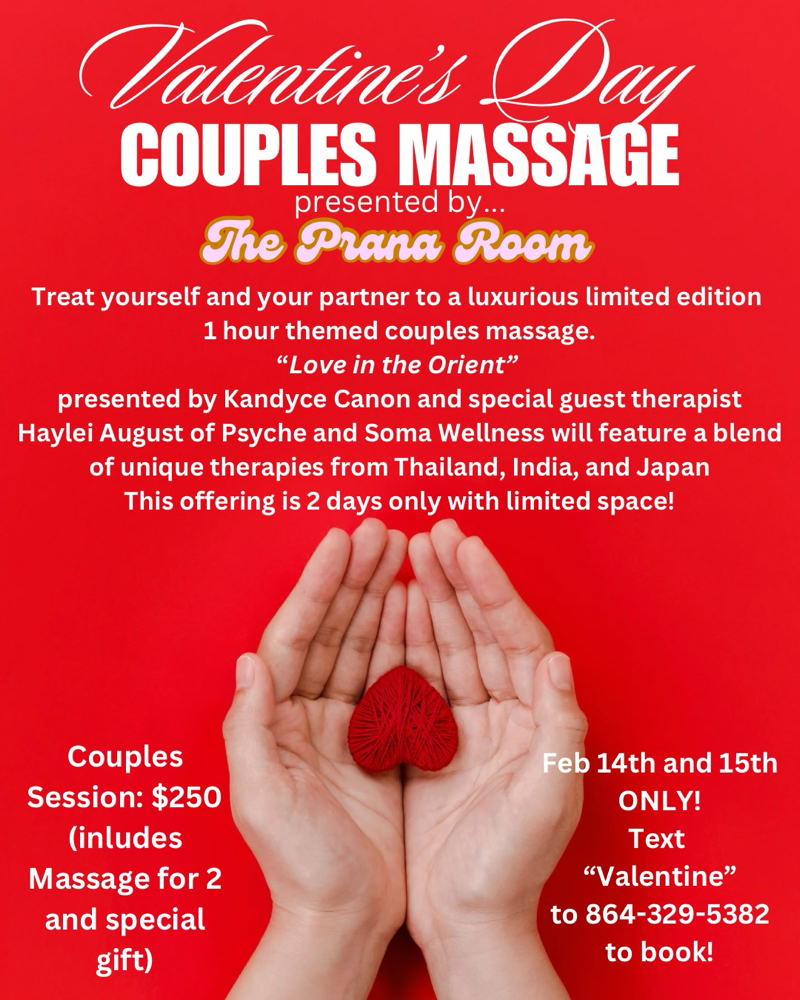 Valentines Couples Massage Special