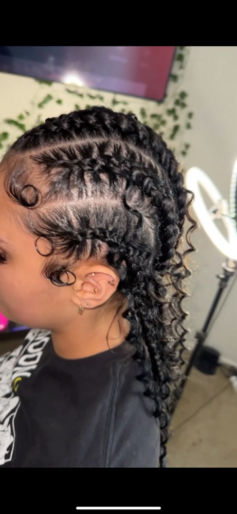 Feed-in Braids Over Locs