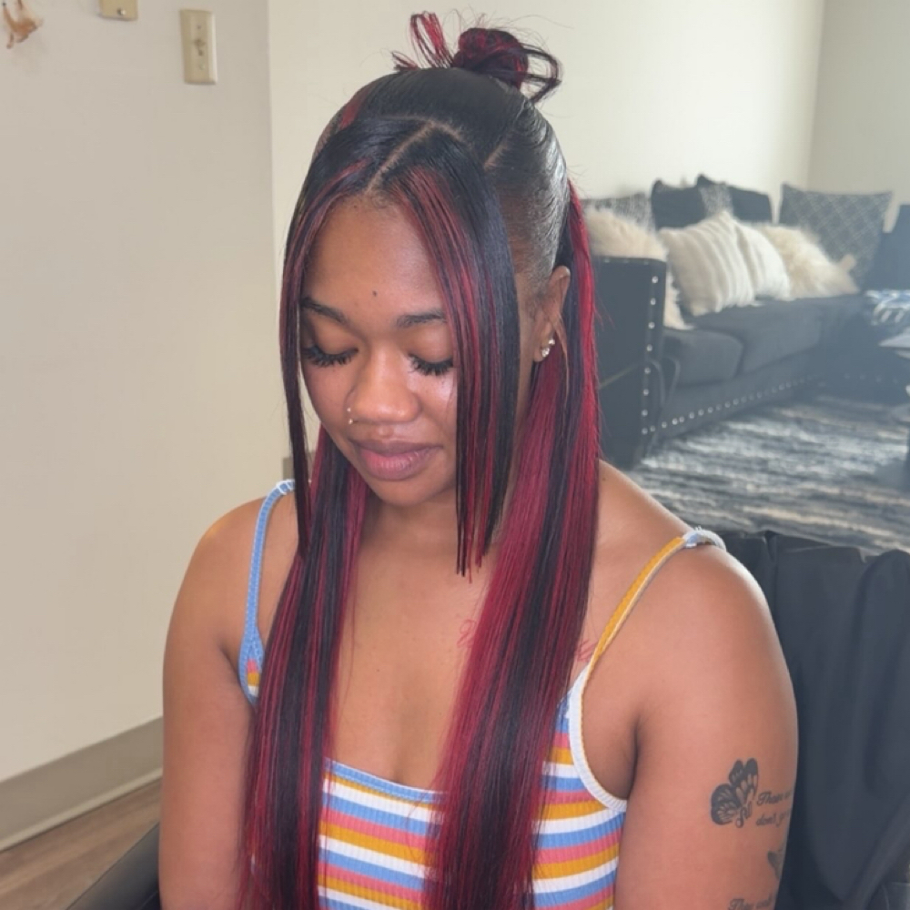 Half Up/Down Quickweave+ Bang at Touched Artistry in Urbana, IL