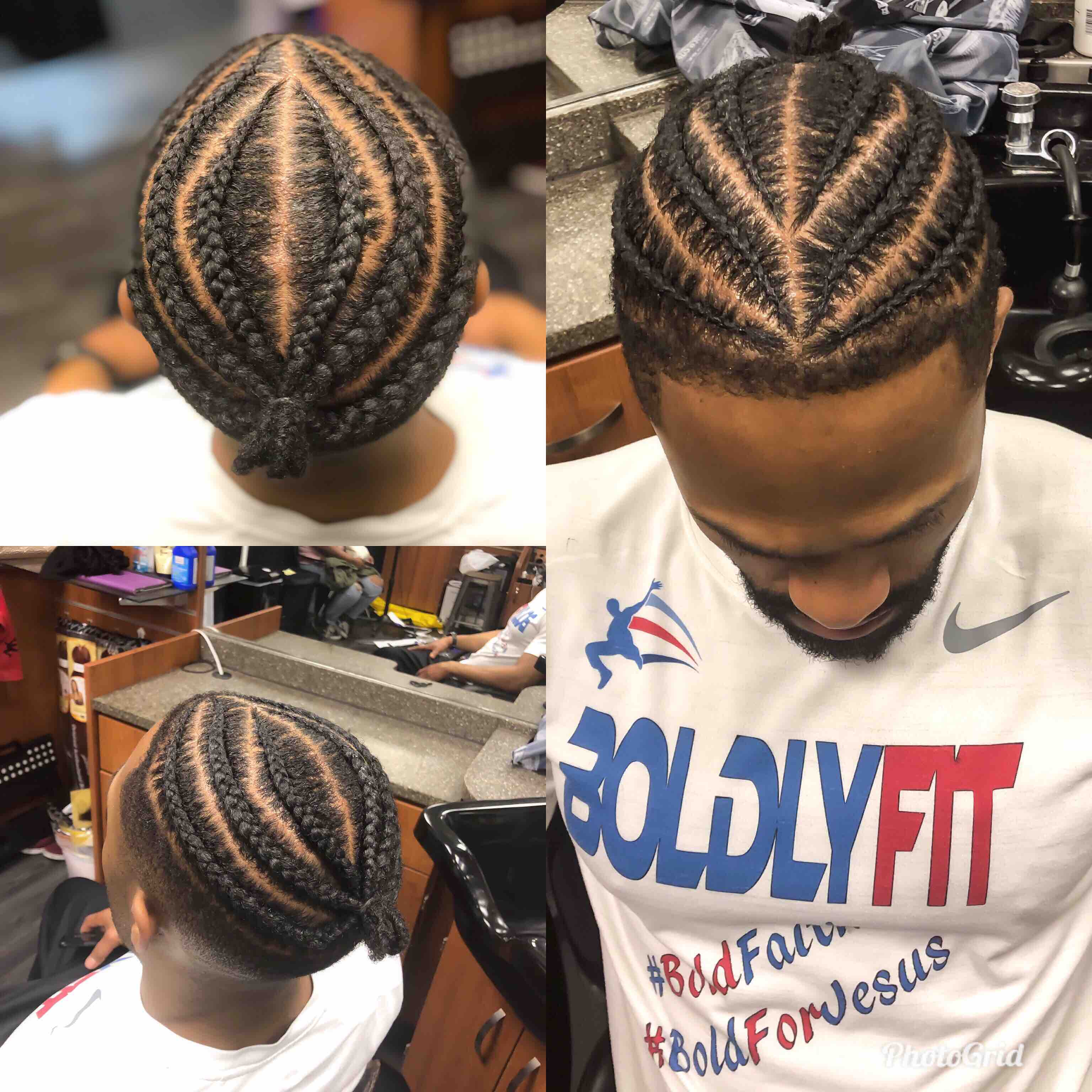 Male Bun Braids (simple)