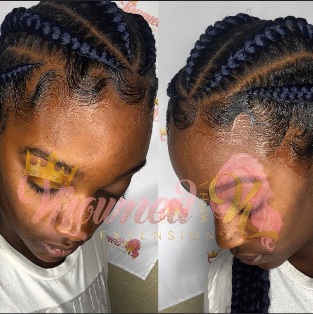 5 or 6 Feed-in Braids