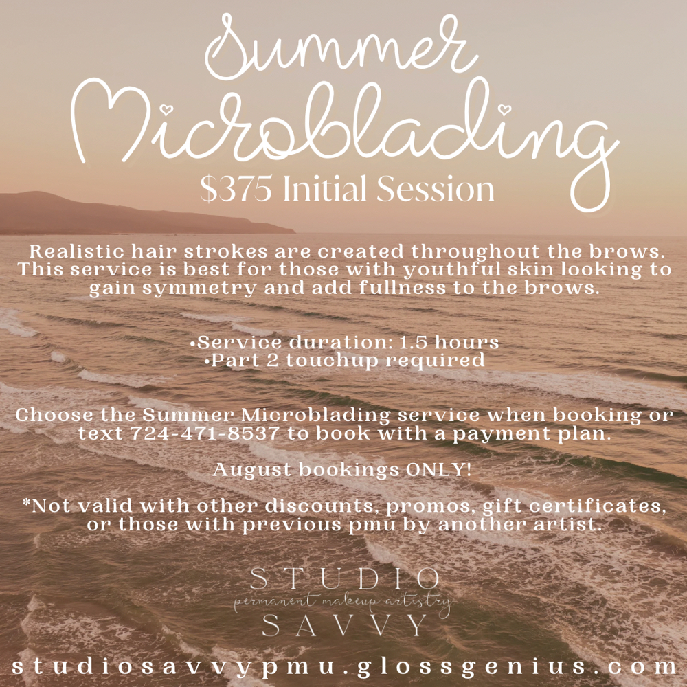 Microblading Promo! 💖 at Studio Savvy in Homer City, PA