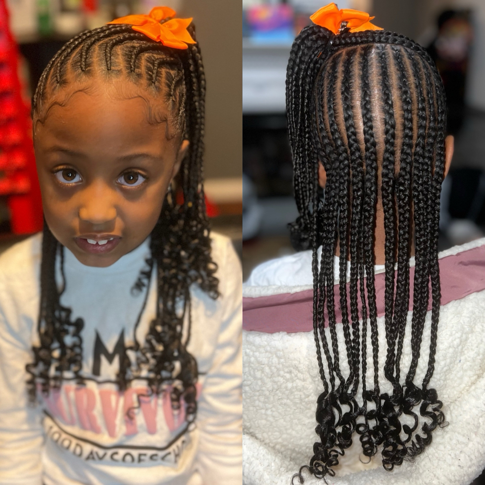 Kids Scalp Braids w/ Weave