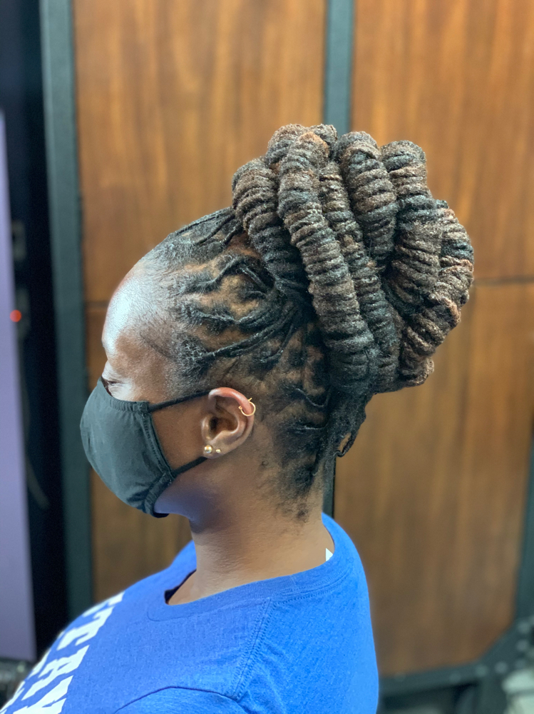 Loc Style Updo (Added) With Thread