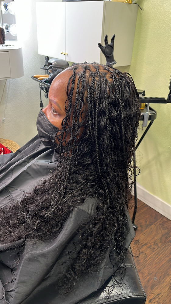 Boho Knotless Braids with Sew In