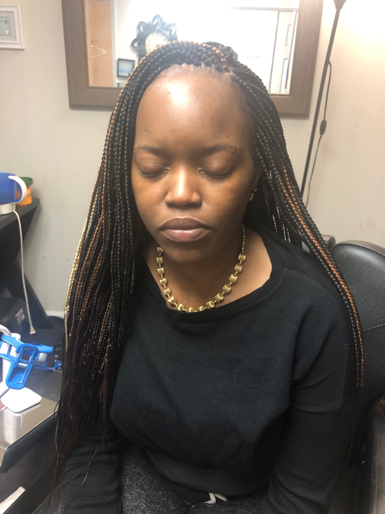 Small To Medium Box Braids Mid Back