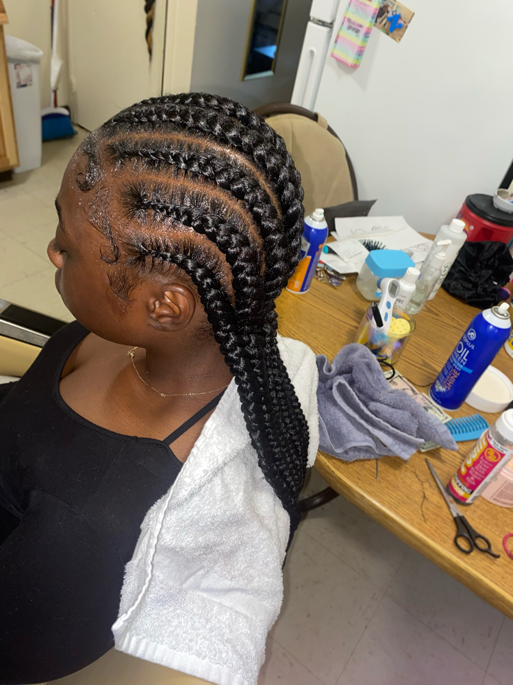 4-8 Feedin Braids W Hair