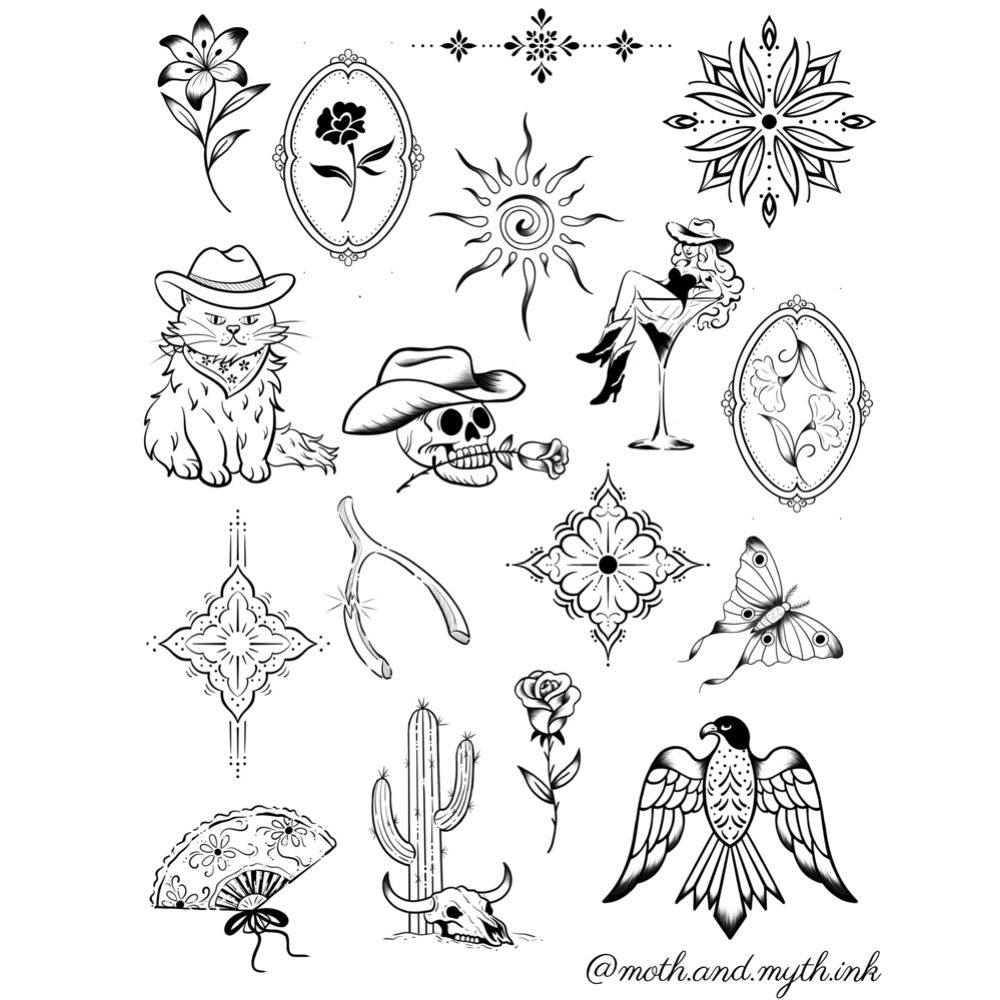 October Discounted Flash Designs at Moth & Myth Ink in St George, UT