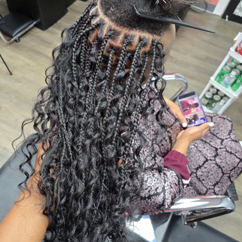Medium Boho Knotless at Hair Designs by BB in Charlotte, NC