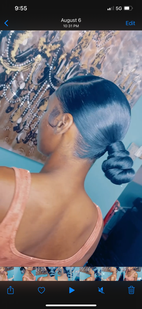 Sleek Pony Knot at The Goddess Glam Bar in Baton Rouge, LA