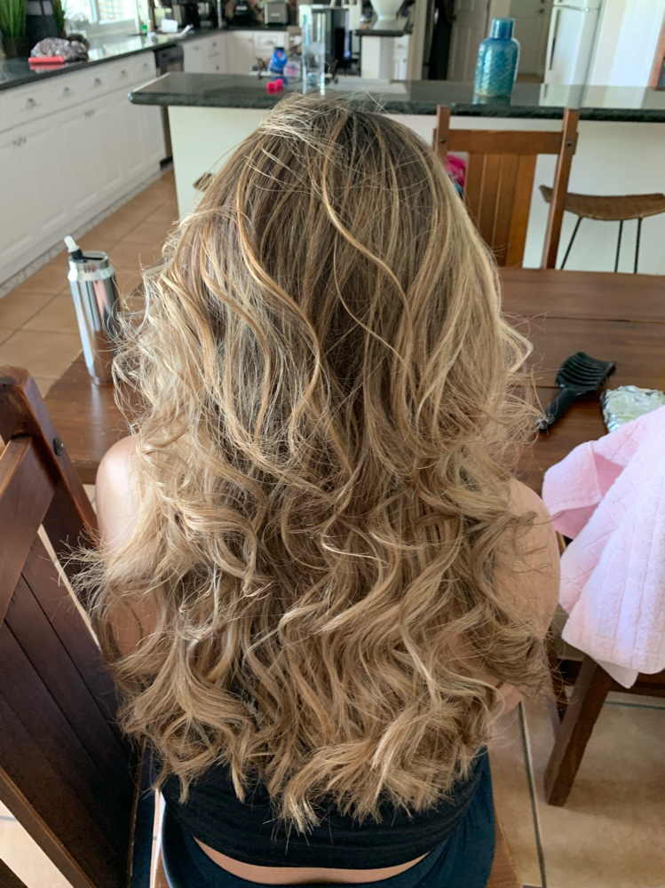 Lilly curls (done with flat iron)