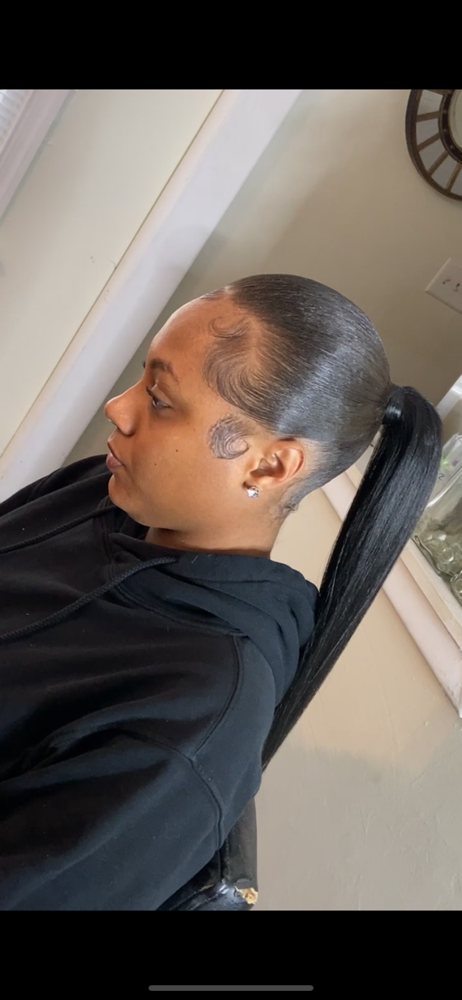 Sleek No Part Ponytail