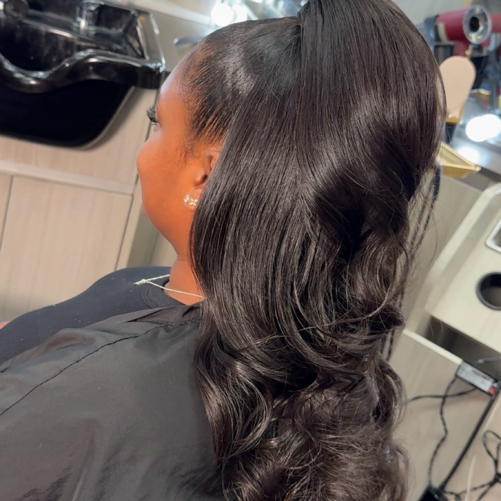 Half Up, Half Down Quick Weave at HairXtreme By: Ashli Necole in Katy, TX