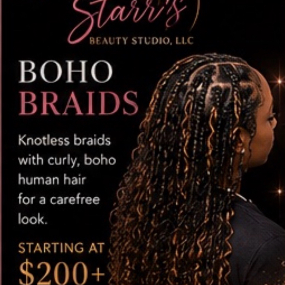 Boho Knotless Braids at Starr's Beauty Studio in Town & Country, MO