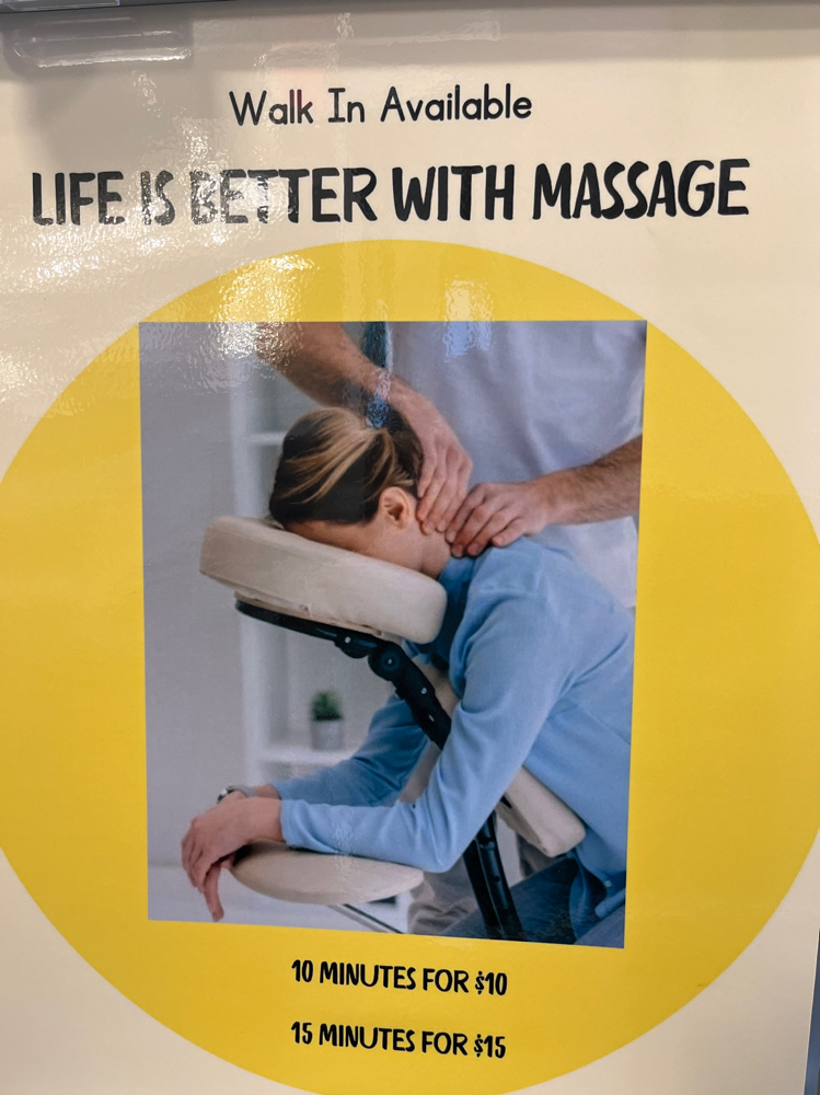 Chair Massage (Monday-Thursday)