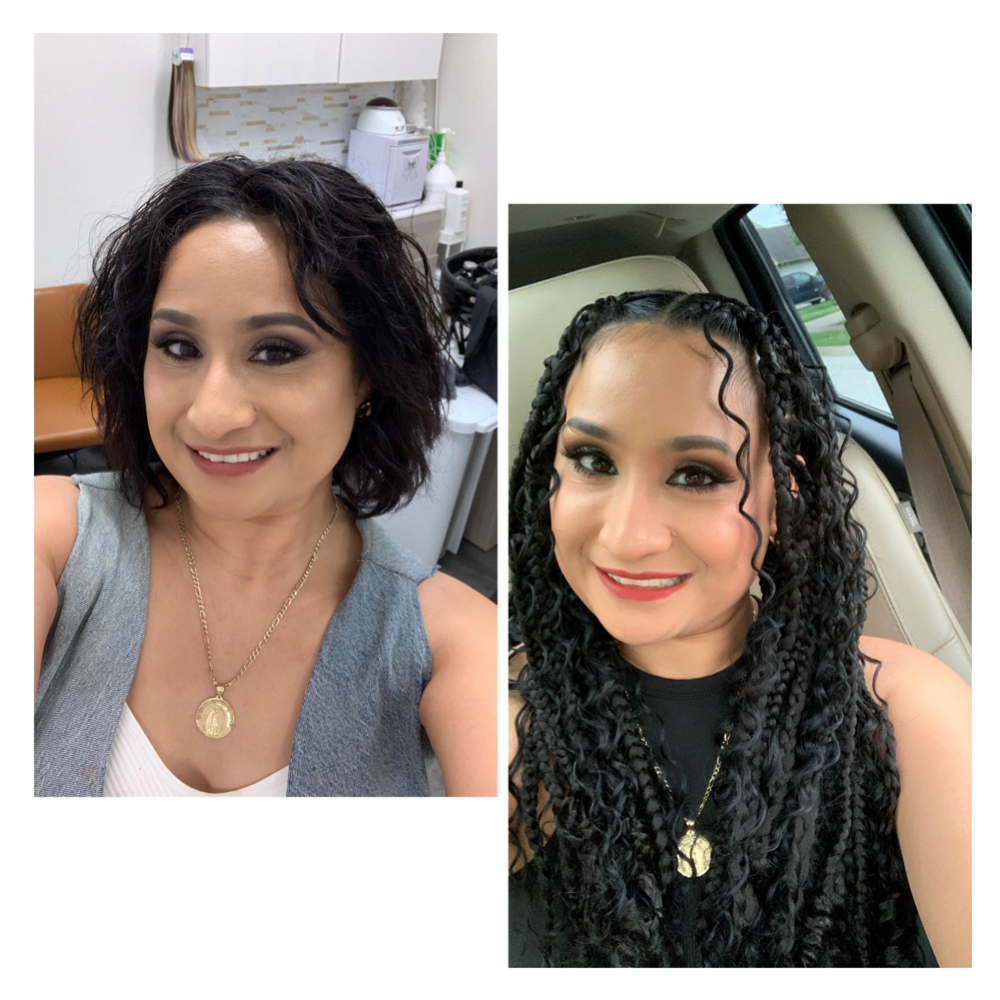 Boho braids on your natural hair. at Beauty By Liz in Greenwood, IN
