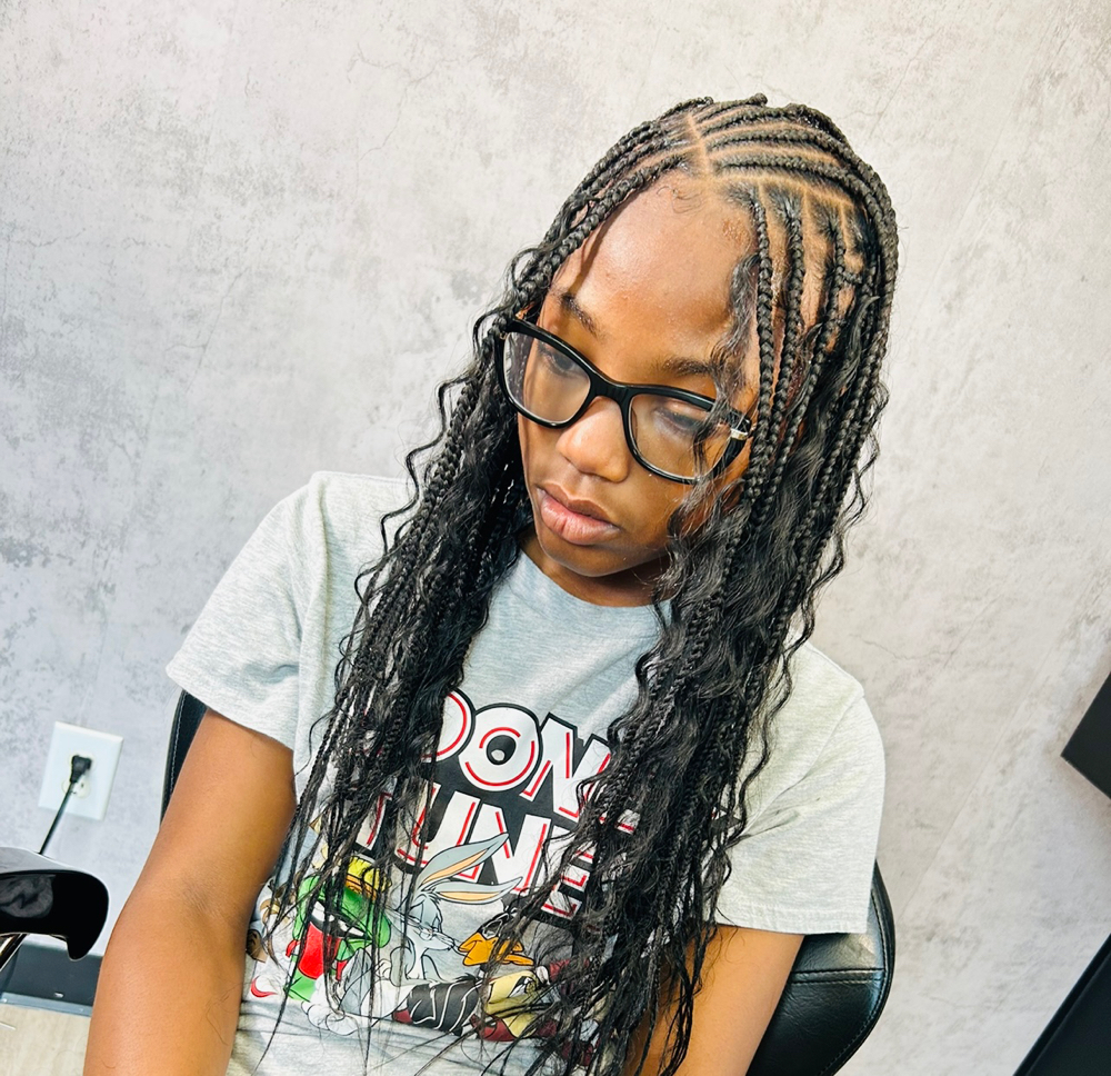 Kids Fulani Braids w/ Knotless