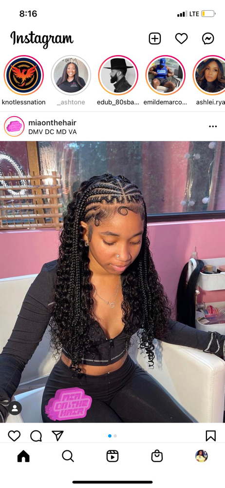 Feed In Braids With Crochet at Peaky Braids in Pine Bluff, AR