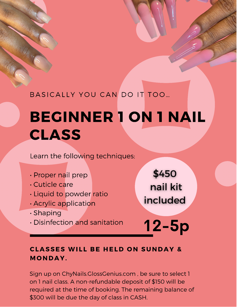 1 On 1 Beginner  Nail Class