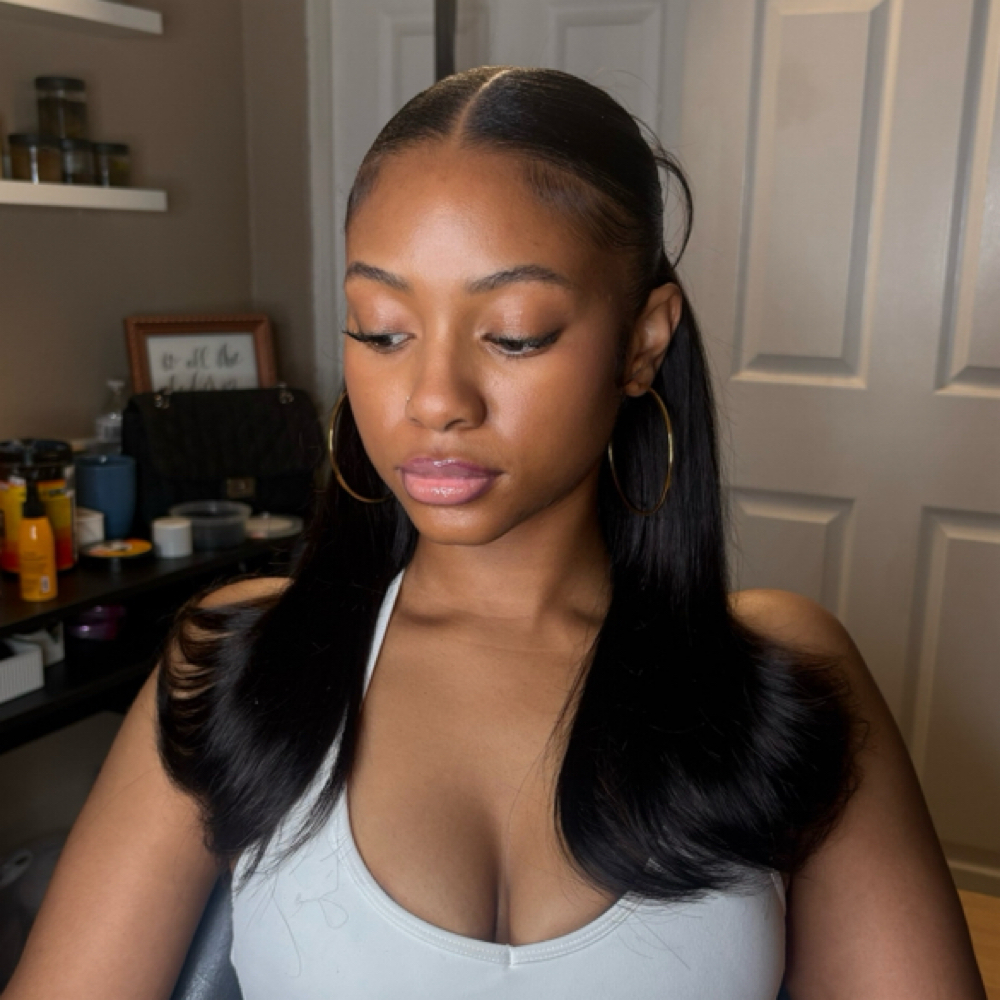 Half-Up Half Down Quickweave at The Arie Beauty Bar in Sacramento, CA