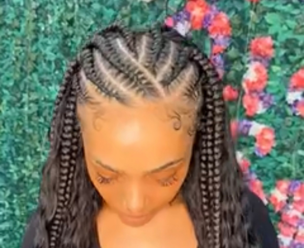 Cornrows w/ Desgn Hair Added