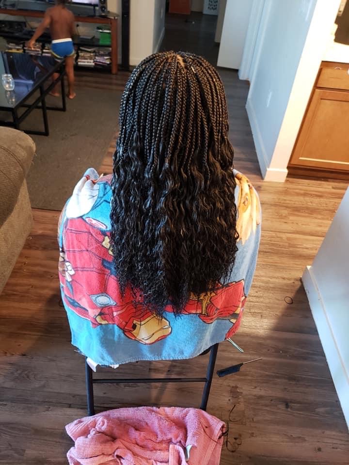 Small Box Braids W/ Deep Wave