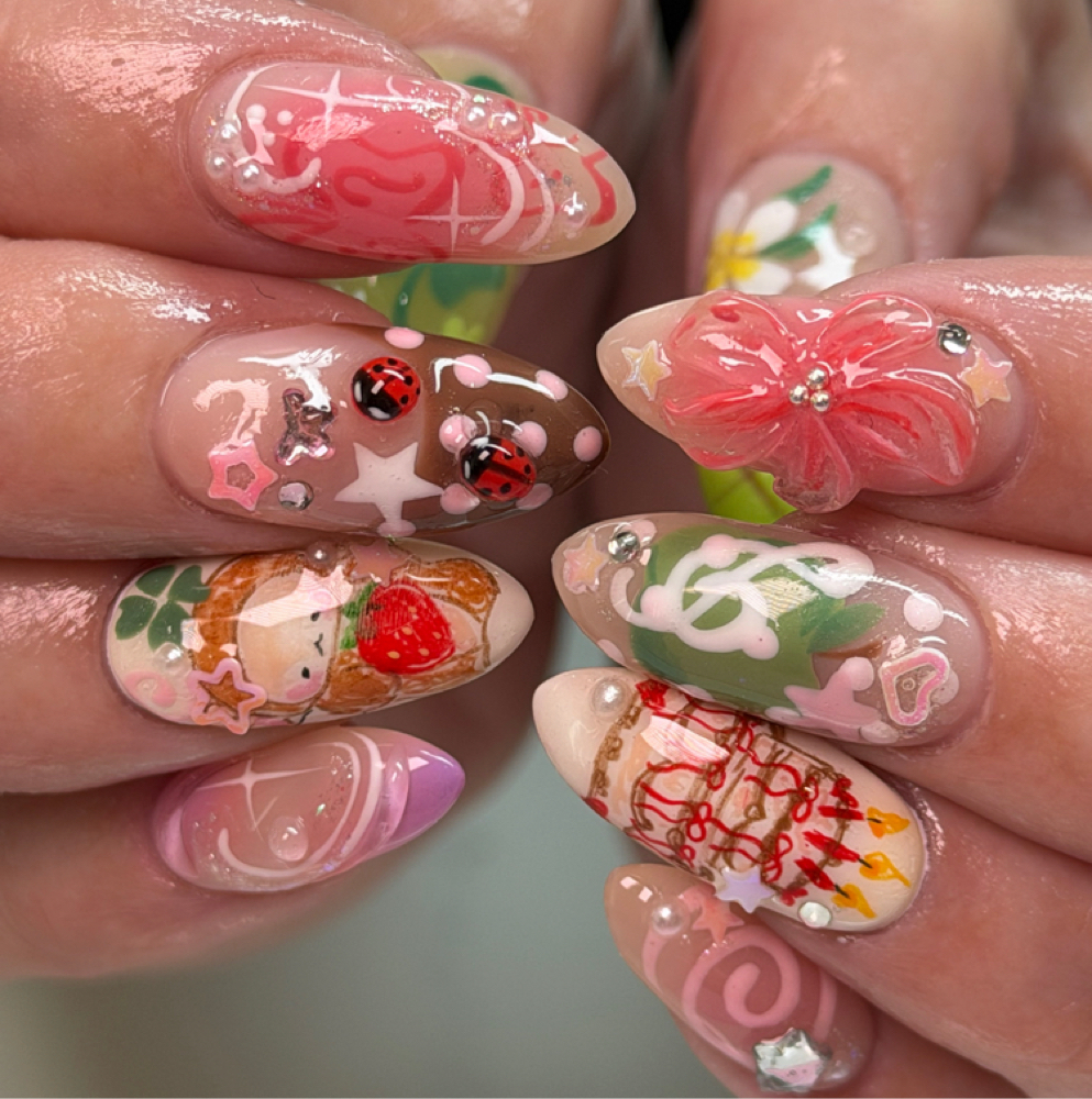 Gel-X Tier 4 Nail Art at Pinkkberrystudio in Taylorsville, UT