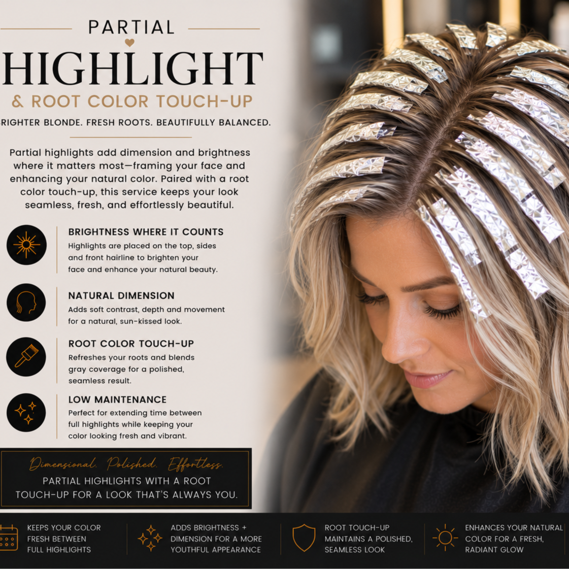 Partial Highlight and Touch-Up Only at Jeremiah Jacob Levin Hairstyling in Coronado, CA