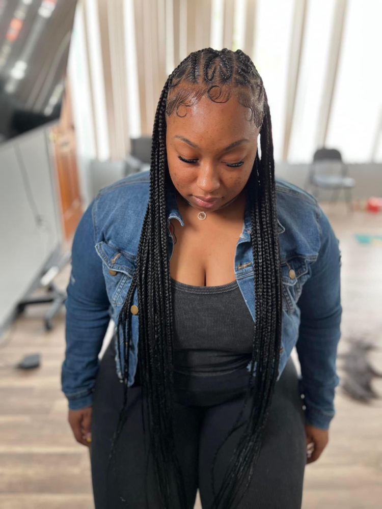 Med Fulani Braids W/ Knotless