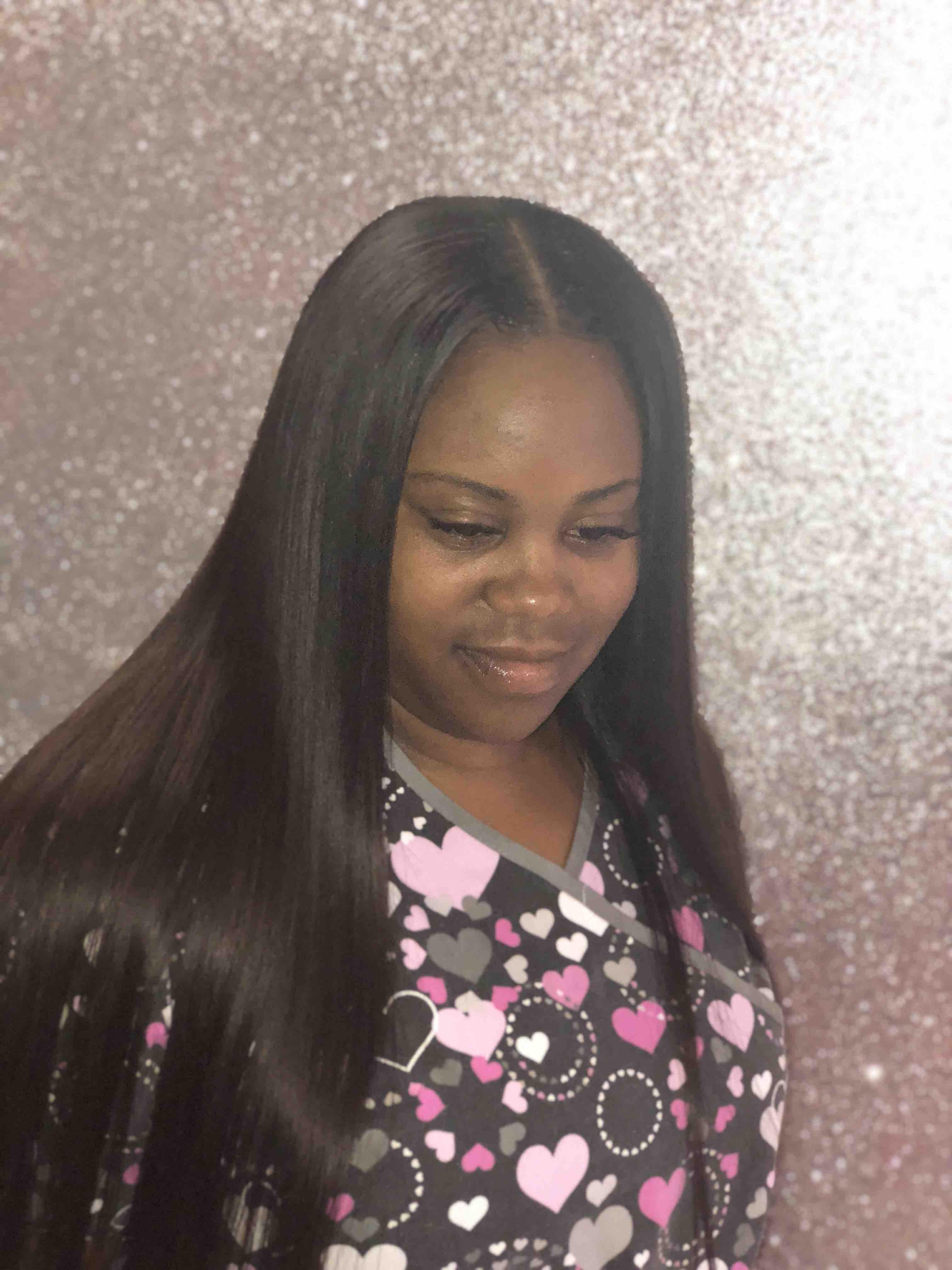 Shampoo & Flat Iron (weave)