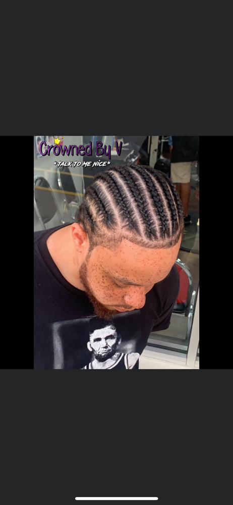 Straight Back Cornrows (8-10)