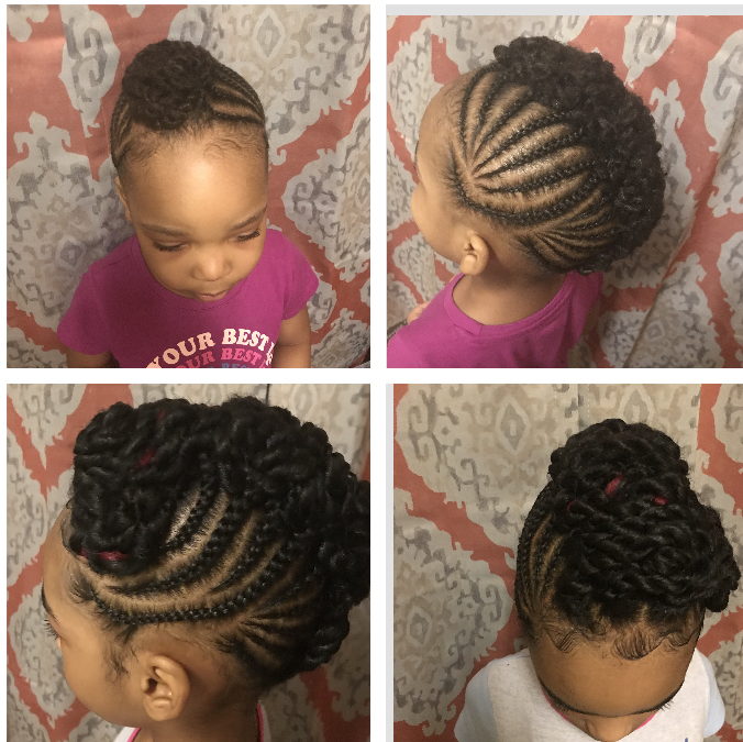 Kids Natural Updo w/ Hair Added