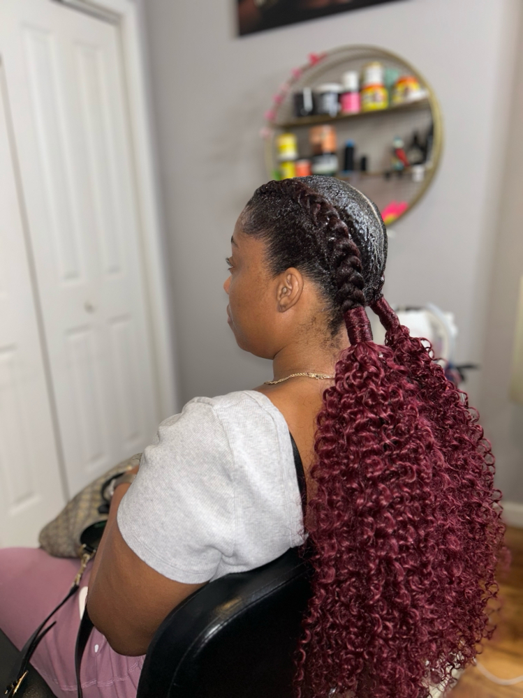 Straight back (2 braids) at Touched by Grace in Jersey City, NJ