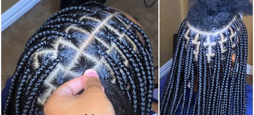 Medium Knotless Braids ( Mid Back)