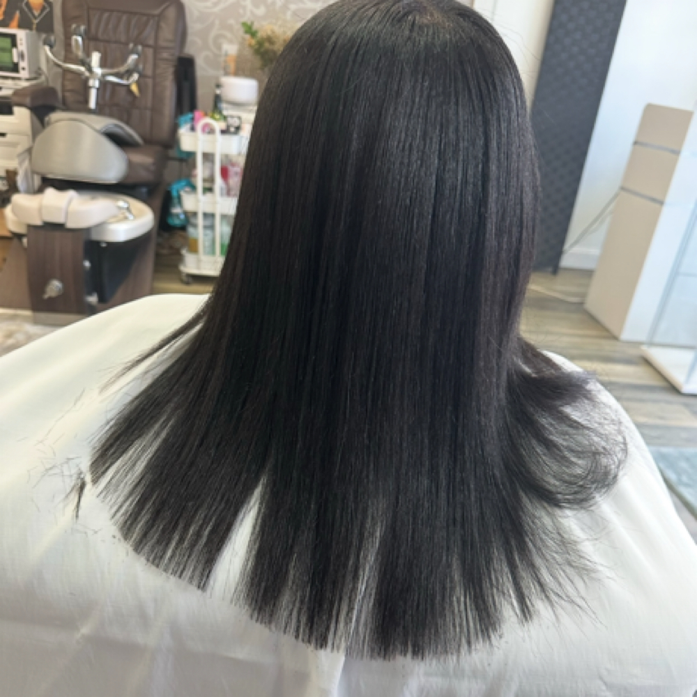 Silk press with a trim at Terika’s Beauty & Spa in Bloomfield, NJ