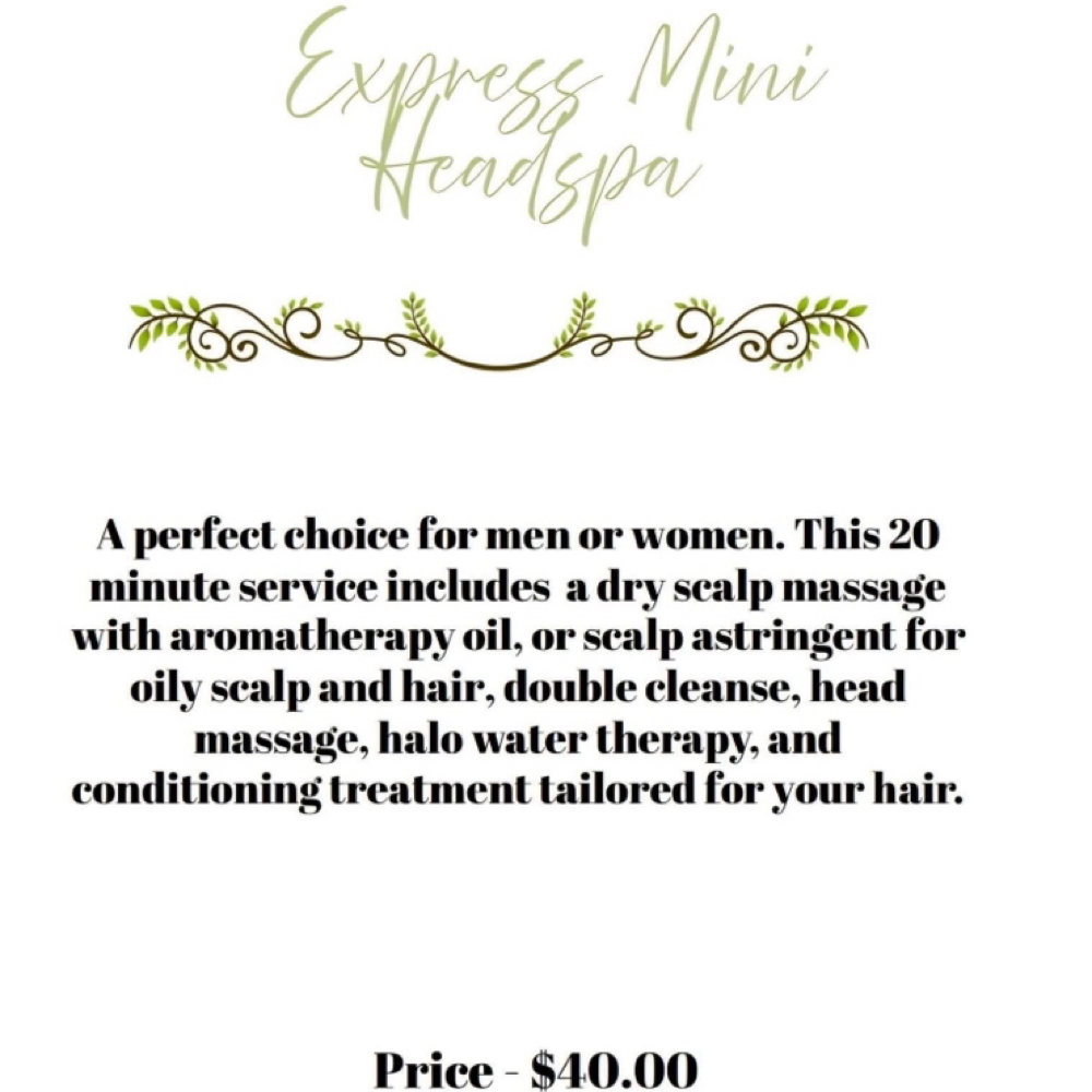 Express Mini Headspa at Japanese HeadSpa by Savannah at Allure Salon in Lumberton, NC