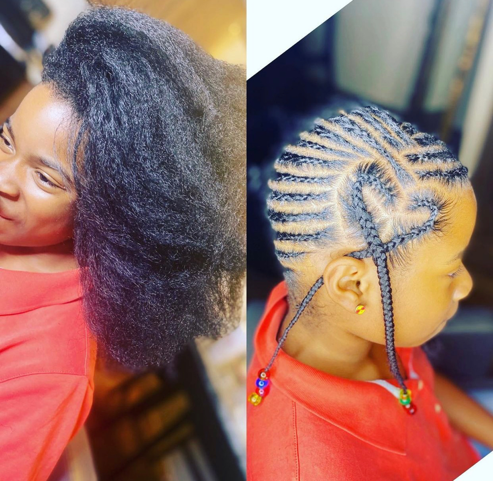 Kid Braids W/Natural hair Ages(1-13