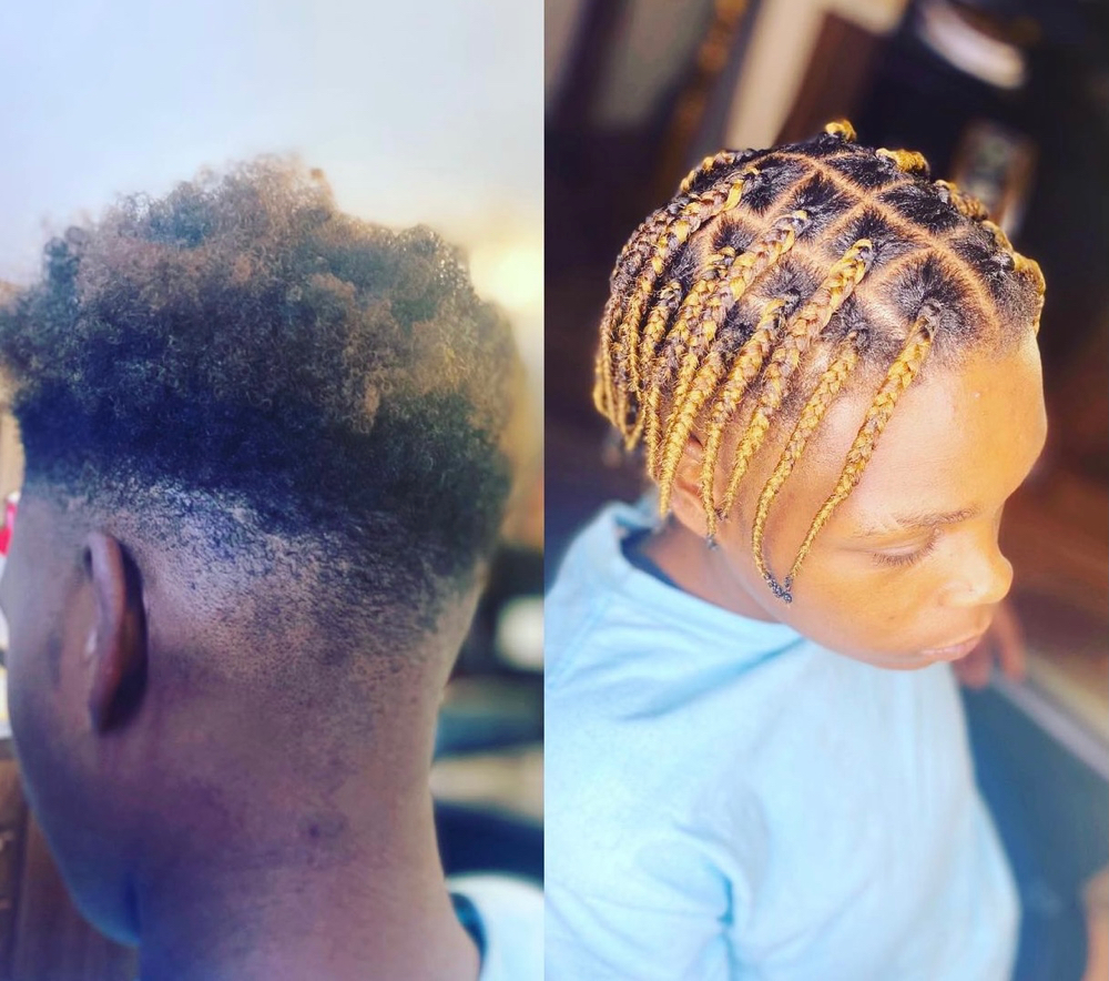 Male Centered Knotless Braids