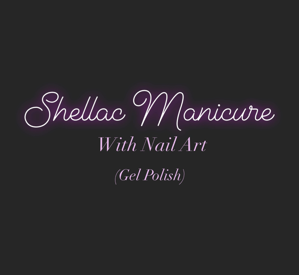 Shellac (Gel Polish) With Nail Art