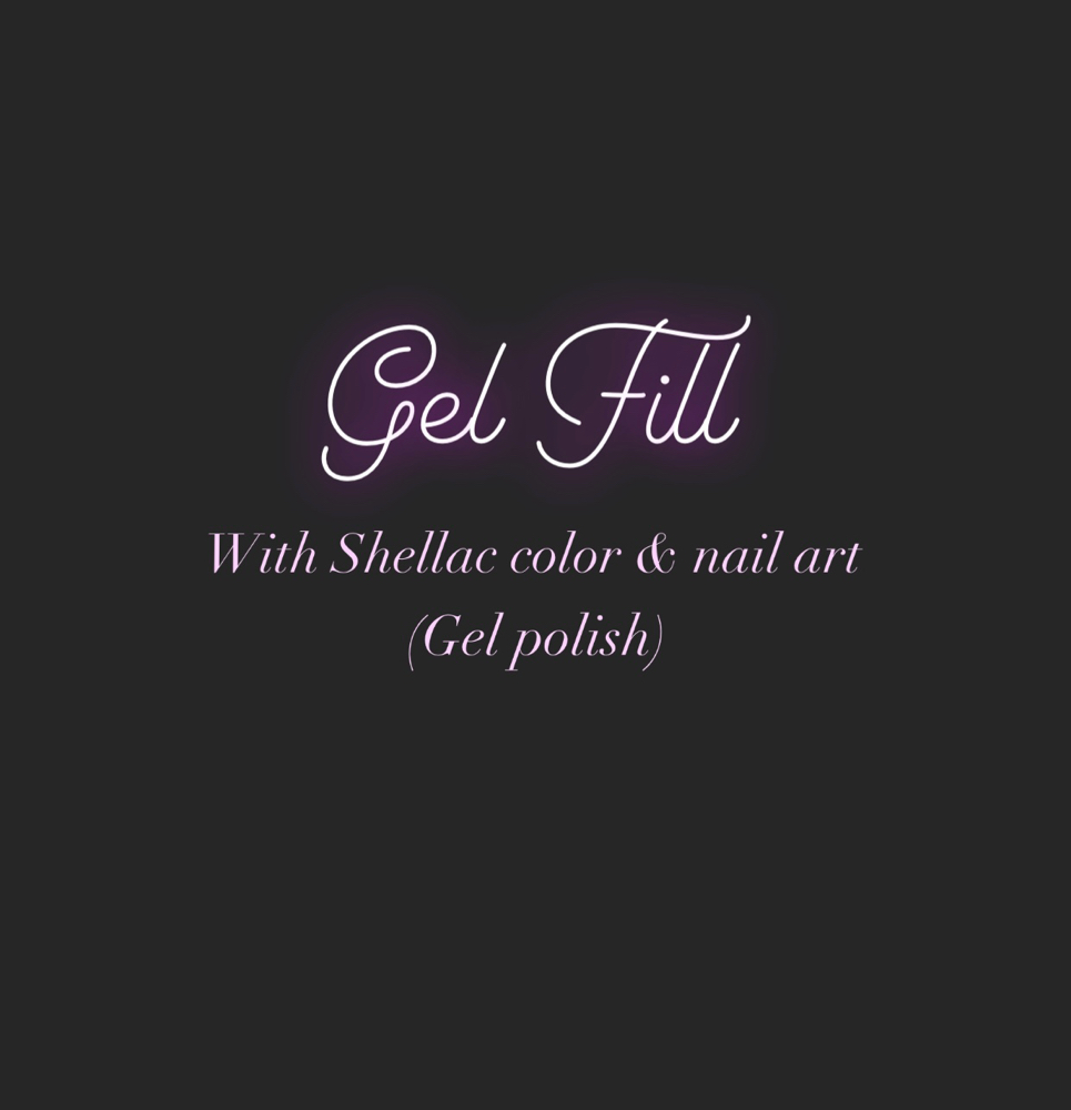 Gel Fill With Shellac & Nail Art
