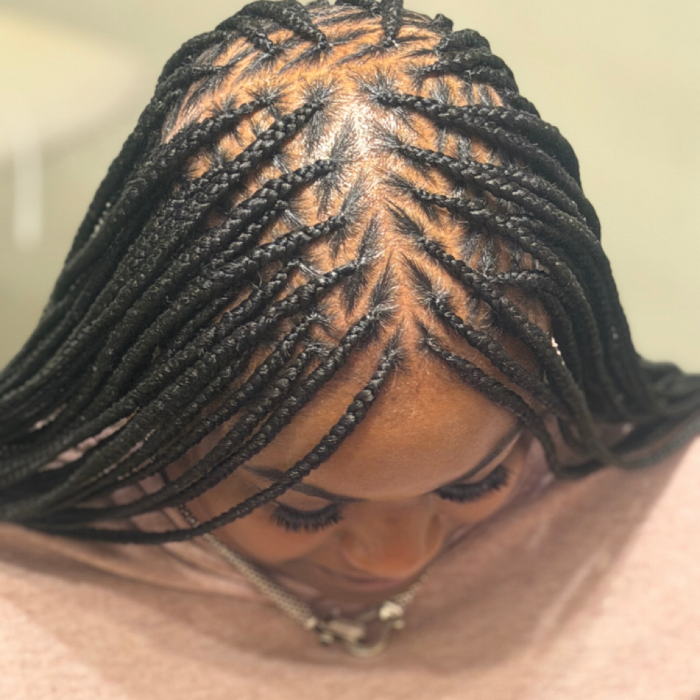 Small Knotless at Tima hair braiding in Greensboro, NC