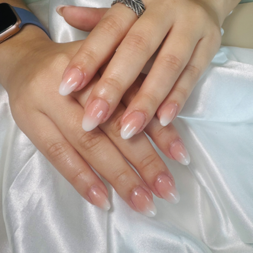 Ombrè Almond Small Nails at Luxury Nails By Morys in Sanford, FL