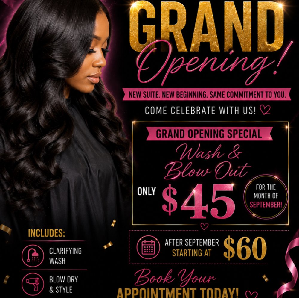 Grand Opening Wash & Blowout at Keylo’s Creations in Frisco, TX