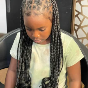 Kids Med K-Less/Box (Ages 8-10) at Hollywood Soul Salon Ouchlesshairbraiding in San Diego, CA