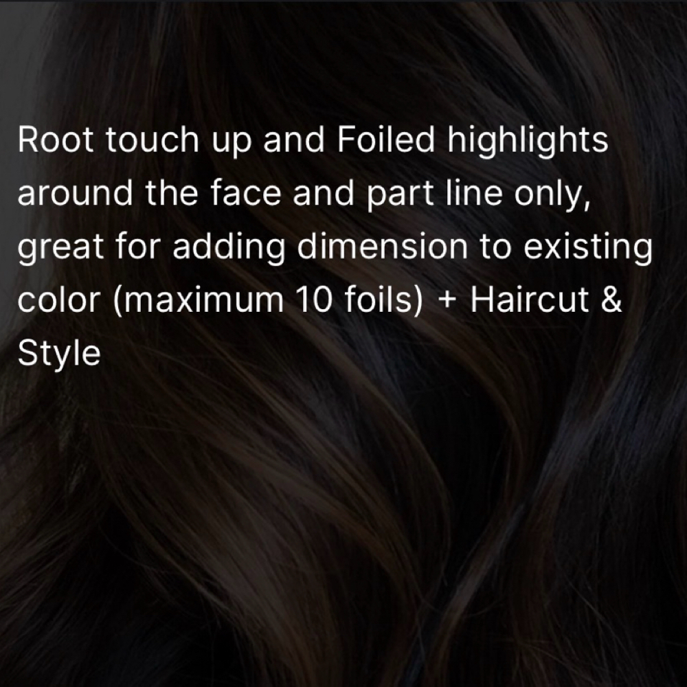Root color/Mini Foils/Haircut at Polly Hair Studio in Bellevue, WA